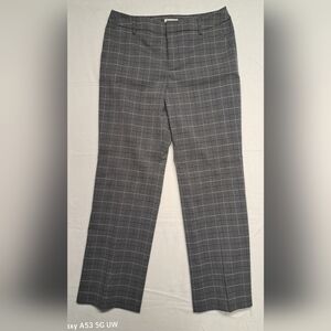 Charter Club 10 Checked Plaid Grey Dress Pants Trousers Zipper Fly Clip Closure